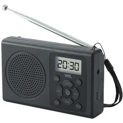 WE Radio FM à piles (non incluses), noir (FM), Radio, Schwarz