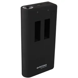 Patona Powerbank für 2x GoPro Hero 4 Akkus inkl. USB-Output, Action Cam Zubehör, Schwarz