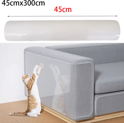 Inspire Curations ClearGuard Transparent Furniture Protector Sheets For Cats 45cmx300cm