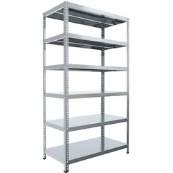 Schraubregal Biedrax 60 x 150 x 180 cm, Verzinkt, 6 Fachböden, Fachlast 150 kg pro Fachboden