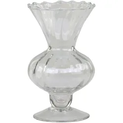 Chic Antique Glasvase auf Fuß, H13/D8 cm, klar