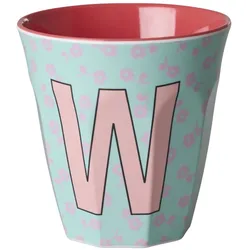 RICE Buchstaben-Becher mit Blumen Medium, W