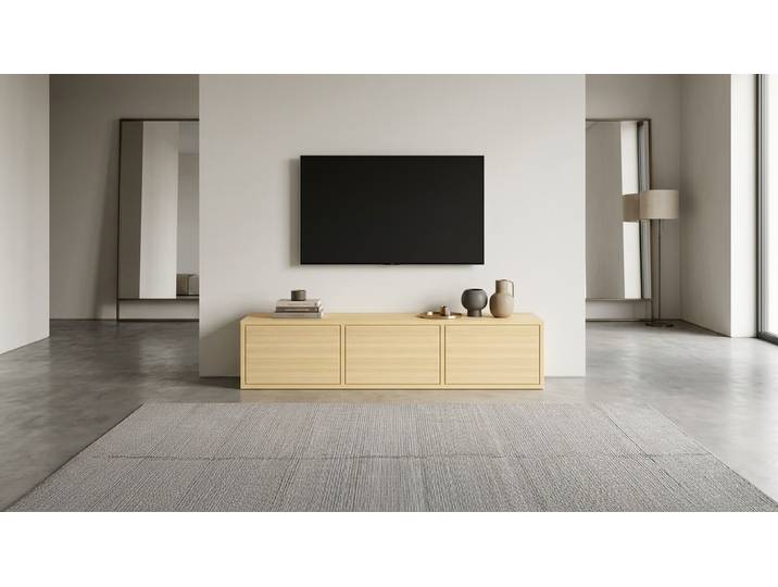 Pickawood Lowboard aus Massivholz Kiefer Natur geölt