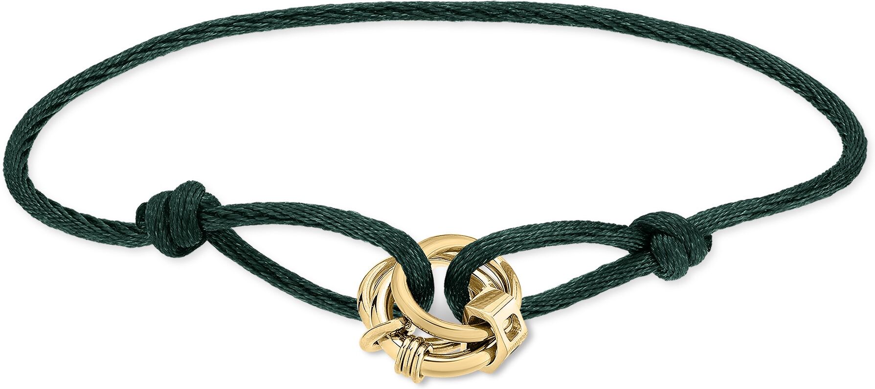 Armband LIEBESKIND BERLIN "Schmuck Geschenk Nylonarmband Lora", gelbgoldfarben, grün, Armbänder, Damen, 21cm, Edelstahl Nylon, Edelstahl, Nylon, Armband