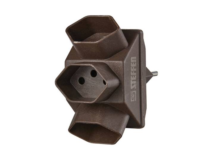 Steffen Mehrfachadapter Coffee sternförmig 3xT13 braun