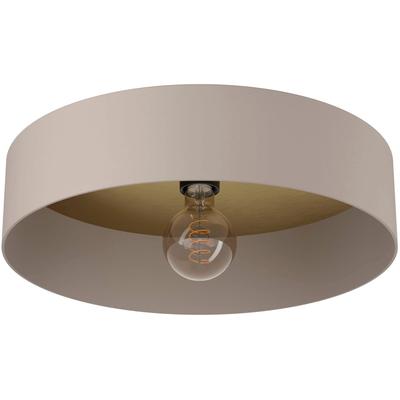 EGLO Deckenleuchte "Duaia Deckenlampe, Wohnzimmerlampe, Metall, Flurlampe Decke, E27", beige (goldfarben), 1, Ø 42cm H: 16cm, 1 Stk., Leuchten, bündige Textil Wohnzimmerlampe, Lampe Decke Wohnzimmer, E27 Fassung, Deckenleuchte