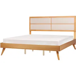 BETT mit Lattenrost 180x200 cm Heller Holzfarbton Poissy