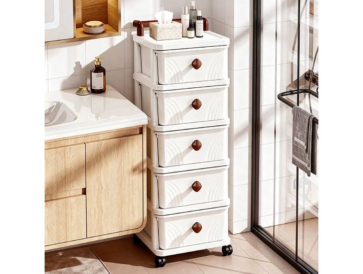 Armoire de rangement Portable, chariot, support de rangement à tiroir, support de stockage sur pied pour collations, jouets et articles divers sur le salon