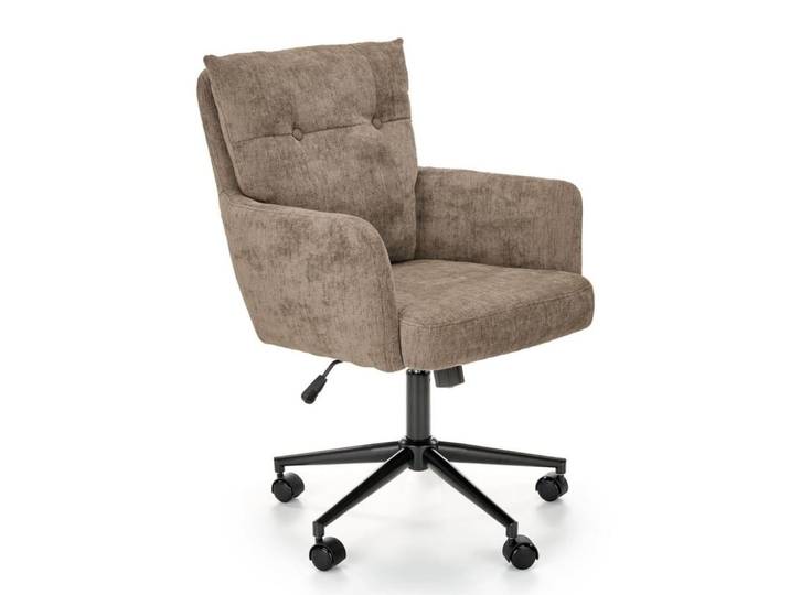Fauteuil de bureau design tissu de polyester marron clair