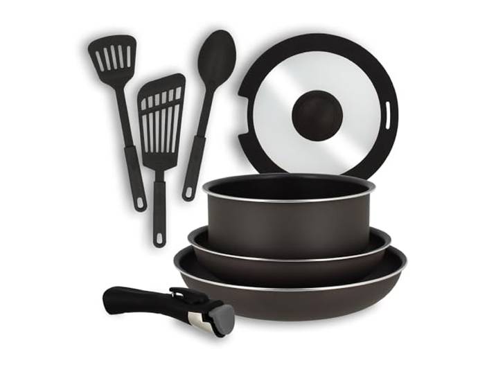 Menastyl Batterie de cuisine Iris 8 pièces aluminium induction sans PFAS