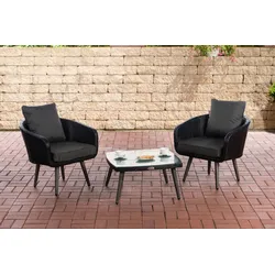 Balkon-Set Ameland Flachrattan anthrazit 45 cm (Dunkelgrau)