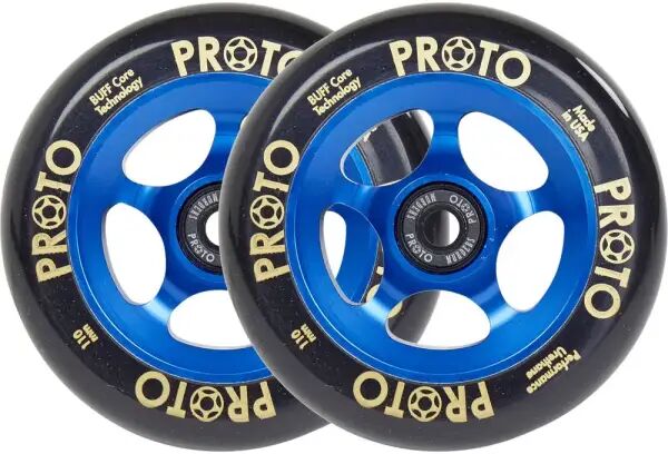 Ruote Monopattino Proto Spoked Grippers Pacco da 2 (110mm - Black On Blue)