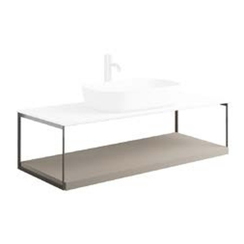 Fiora Beistellmöbel in Metallstruktur und Boden H250 Liso 697x502x250 ULMEME2501
