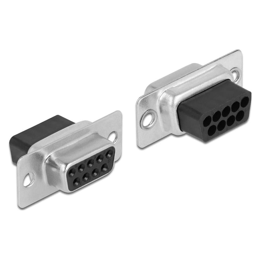 Delock Adapter D-Sub 9 Pin Buchse zu RJ11/RJ14 6P/4C Buchse Montagesatz (0.05 m) (66770)