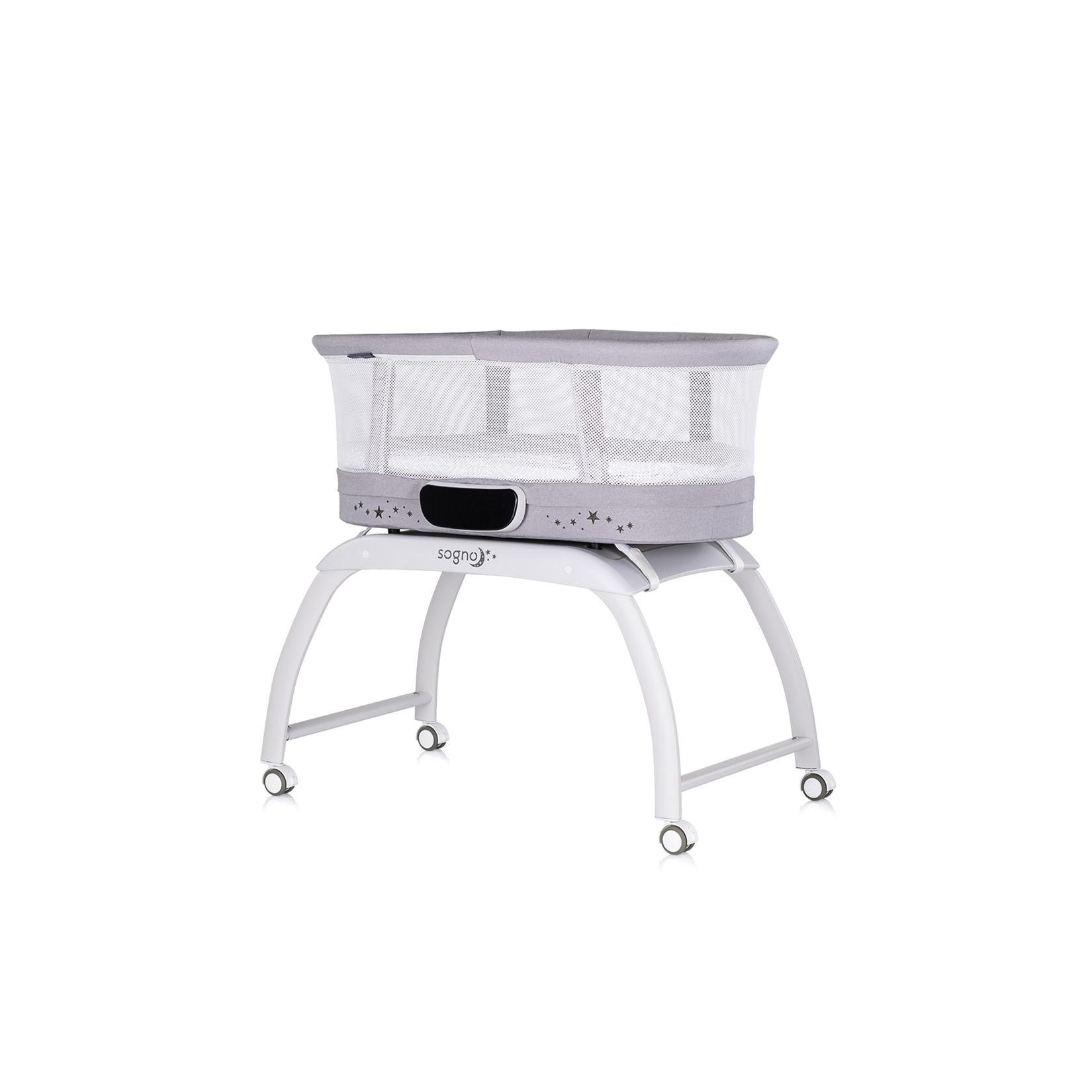 Chipolino Beistellbett Sogno 2 in 1 Spieltisch, Fernbedienung, eingebaute Waage grau