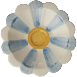 RICE Kleine Keramik Dipschale handbemalt, Ø 12 cm, blau