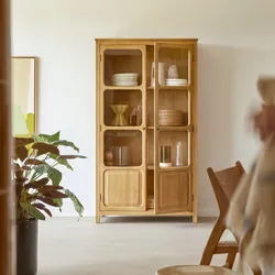 Geschirrschrank Marthe aus massivem Eichenholz 180