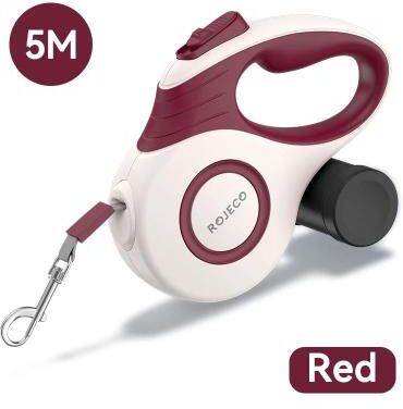 Uplifted Goods Automatic Retractable Leash For Dogs And Cats red 5m