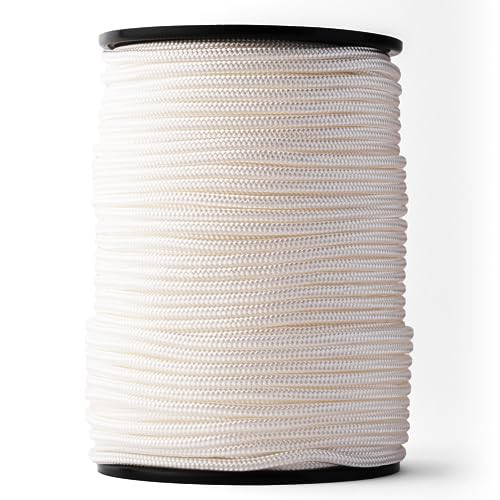 SNURO Nylontouw Wit - Gevlochten Polyamide Koord - 5mm, 100M - Breekkracht 439kg