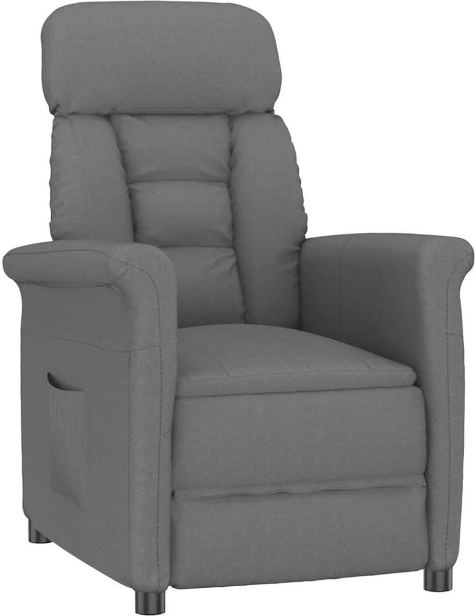 vidaXL Relax Fauteuil - Donkergrijs - Microvezel - Modern