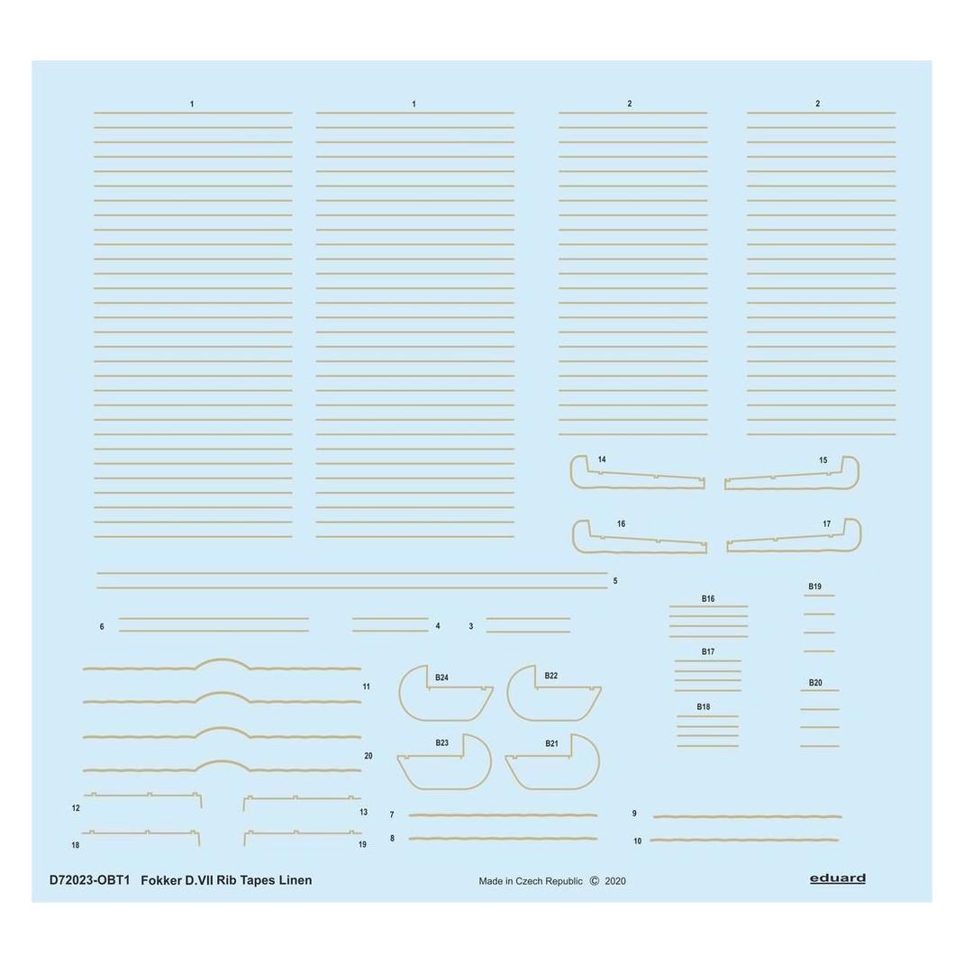 Eduard Fokker D.VII rib tapes linen for (D72023)