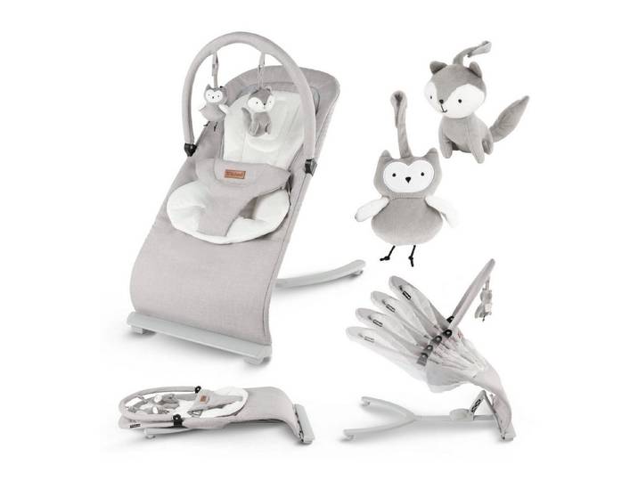 COIL Babywippe Baby Bouncer, Babyschaukel, Schaukelstuhl, 4-Stufen-Verstellung, Anti-Rutsch-Elemente, ergonomische Polsterung