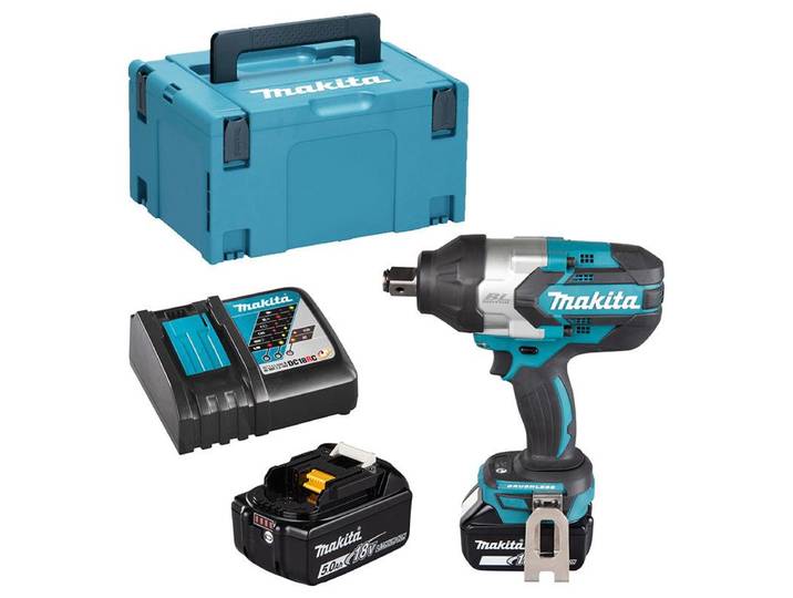 Boulonneuse à chocs LXT® MAKITA DTW1001RTJ avec 2 batteries 5\,0 Ah\, chargeur DC18RC et Makpac 3