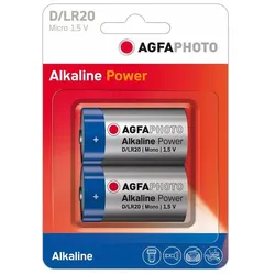 Agfaphoto Batterie Alkaline, Mono, D, LR20, 1.5V Power, Retail Blister (2-Pack)