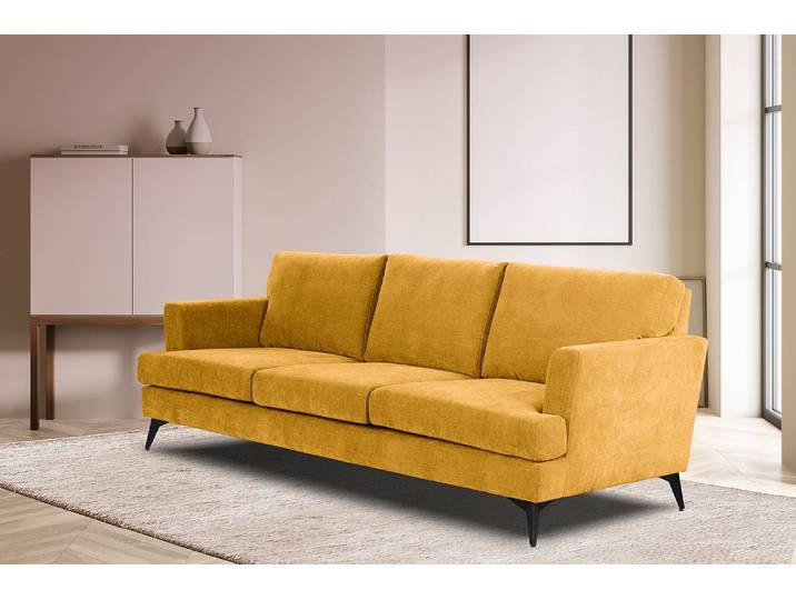 3-Sitzer Sofa Simones Gelb Webstoff Bogna 234 x 88 x 94cm Modern