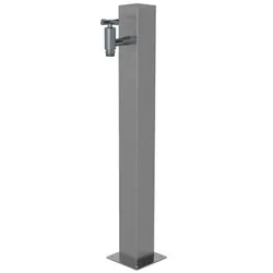 Wasserzapfsäule 80x80 eckig Kaltwasser Edelstahl V2A geschliffen