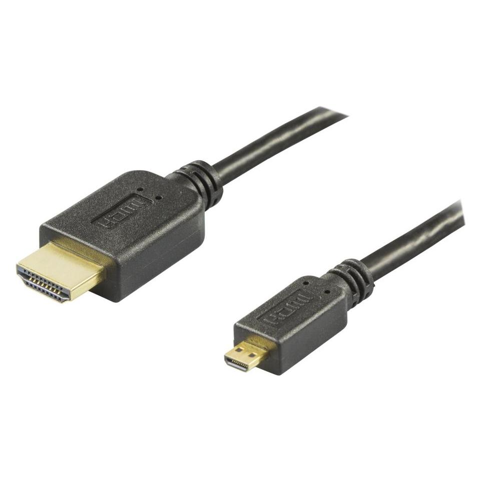 Deltaco HDMI-1053 HDMI cable HDMI Type D (Micro) HDMI Type A (Standard) Black (5 m) (HDMI-1053)