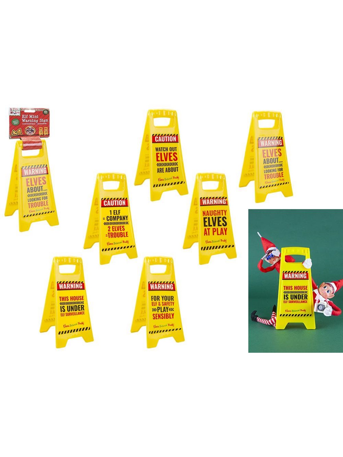 Elves Behavin' Badley Elf Slogans Warning Sign 6 asst.