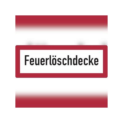 Feuerwehrschild, Feuerlöschdecke - DIN 4066 - 297x105 mm Folie selbstklebend