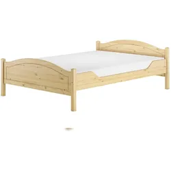 Erst-Holz Überlanges Doppelbett 140x220 Kieferbett Massivholz Ehebett Zubehör wählbar V-60.30-14-220 Rollrost und Matratze inkl.
