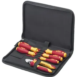 Wiha Werkzeug Set Elektriker Schraubendreher, Seitenschneider 7-tlg. inkl. Werkzeugmappe