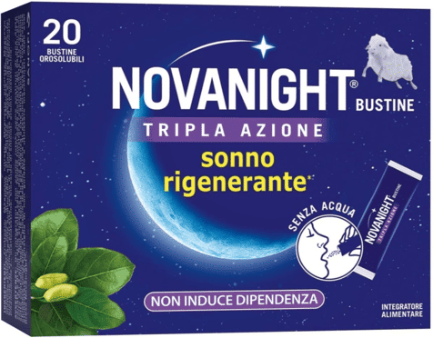 Novanight Melatonina Per Dormire 20 Bustine Magnesio Griffonia Tripla Azione
