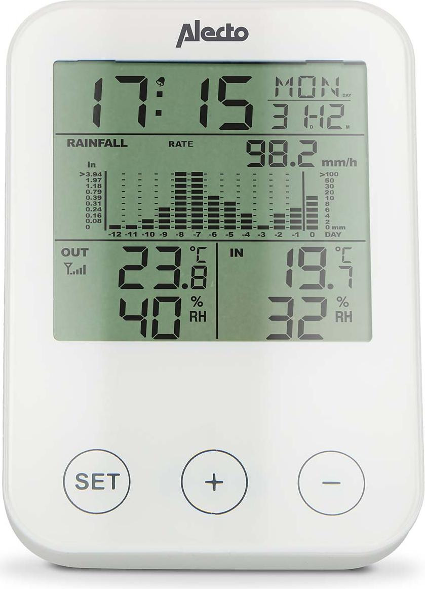 Alecto WS-1200 weerstation met draadloze sensor, wit