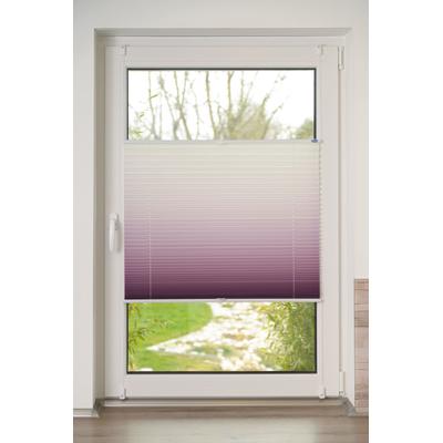 Plissee K-HOME "Farbverlauf Sunrise, ohne Bohren, Klemmfix, Farbverlauf", bordeaux, weiß, B:130cm H:130cm, Obermaterial: 100% Polyester, Plissees