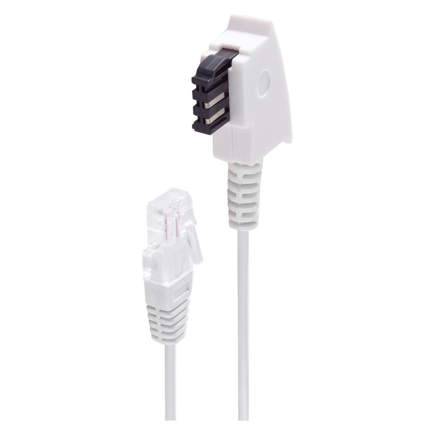 Shiverpeaks -BASIC-S--Telefon-Anschlusskabel-TAE-F Stecker auf RJ45 Stecker, DSL VDSL Routerkabel, weiss, 20,0m (BS12-09096)