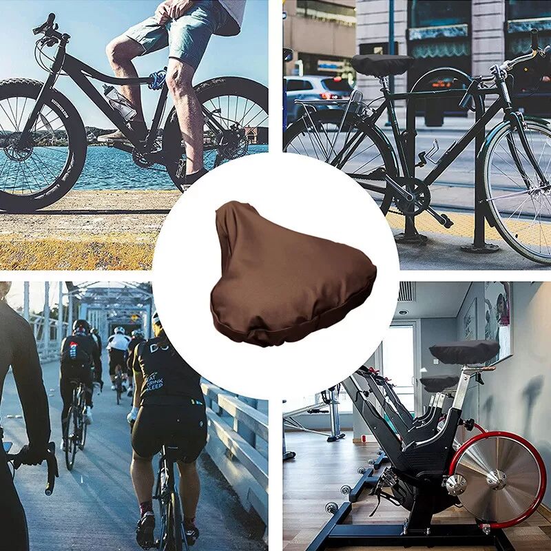 INF 2er-Pack wasserdichter Sattelbezug mit Kordelzug / Regenschutz für Fahrradsattel Braun