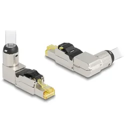 DeLOCK RJ45 Stecker feldkonfektionierbar Cat.8.1 Metall gewinkelt