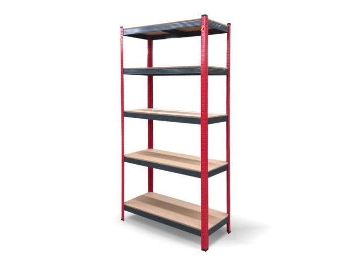 Étagère métallique modulable - CATTERHOUSE - 90x40x180 cm - Acier galvanisé - Tablettes en MDF - 5 tablettes