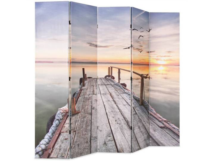 vidaXL Raumteiler, Paravent klappbar 200 x 170 cm See mit Steg
