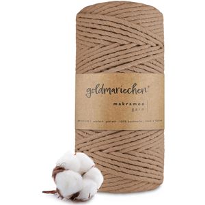 goldmariechen Makramee-Garn Premium, 3mm x 100m, 100% Baumwolle, taupe