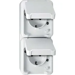 Merten SCHUKO-Doppel-Steckdose polarweiß, mit BRS MEG2328-8019