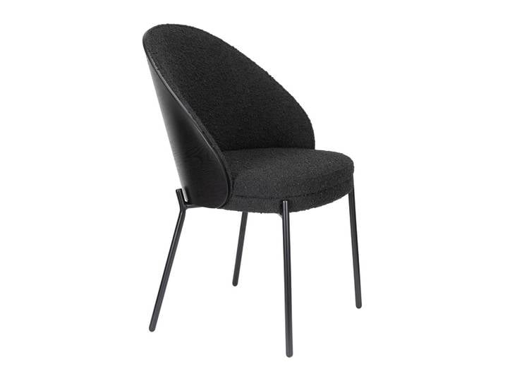 Esszimmerstuhl Rodin im 2er-Set mit Bouclé in Schwarz von Dutchbone
