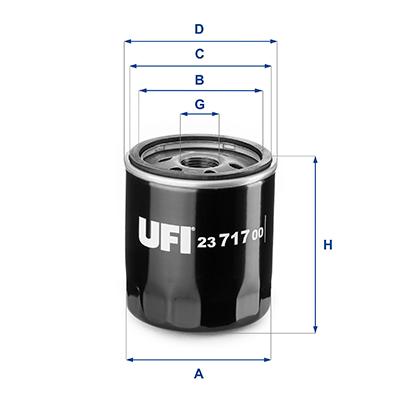 UFI Ölfilter 2371700 Anschraubfilter 89mm für VAG