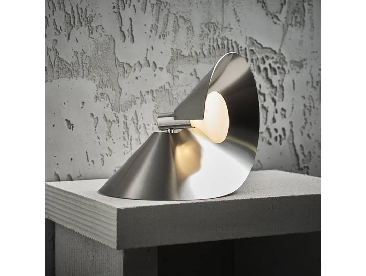 Peel Wandleuchte Brushed Stainless Steel - Frandsen - Wohnzimmer - Design - Metall - Einflammig