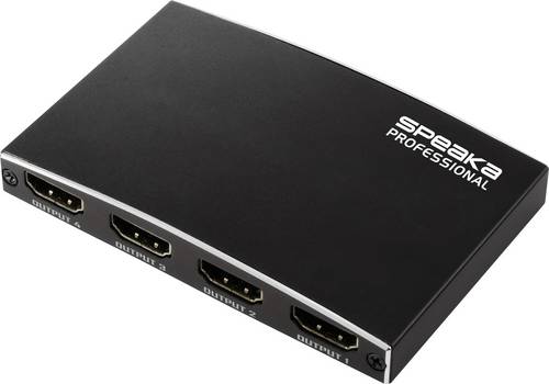 SpeaKa Professional SP-HDMIS-230 4 Port HDMI-Splitter Ultra HD-fähig 3840 x 2160 Pixel Schwarz
