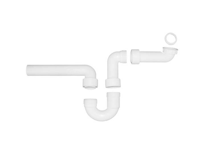 Mid.you Siphon Accessoires, Weiß, Kunststoff, 17x8.3x33 cm, Badezimmer, Waschbecken & Armaturen, Armaturen
